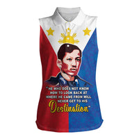 Philippines Filipinos Women Sleeveless Polo Shirt Jose Rizal Flag Style