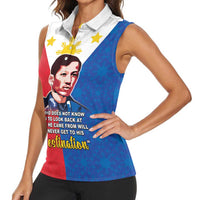 Philippines Filipinos Women Sleeveless Polo Shirt Jose Rizal Flag Style