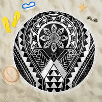 Philippines Batok Tribal Inspired Tattoo Black Beach Blanket