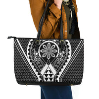 Philippines Batok Tribal Inspired Tattoo Black Leather Tote Bag