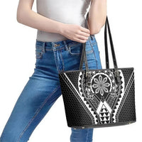Philippines Batok Tribal Inspired Tattoo Black Leather Tote Bag