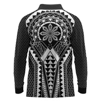 Philippines Batok Tribal Inspired Tattoo Black Long Sleeve Polo Shirt