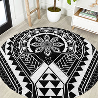 Philippines Batok Tribal Inspired Tattoo Black Round Carpet