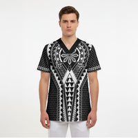 Philippines Batok Tribal Inspired Tattoo Black Scrub Top