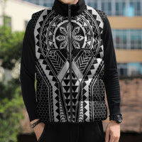 Philippines Batok Tribal Inspired Tattoo Black Sleeveless Puffer Jacket