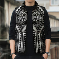 Philippines Batok Tribal Inspired Tattoo Black Sleeveless Puffer Jacket