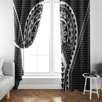Philippines Batok Tribal Inspired Tattoo Black Window Curtain