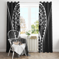 Philippines Batok Tribal Inspired Tattoo Black Window Curtain