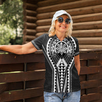 Philippines Batok Tribal Inspired Tattoo Black Women Polo Shirt
