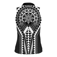 Philippines Batok Tribal Inspired Tattoo Black Women Sleeveless Polo Shirt