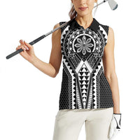 Philippines Batok Tribal Inspired Tattoo Black Women Sleeveless Polo Shirt