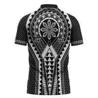 Philippines Batok Tribal Inspired Tattoo Black Zipper Polo Shirt
