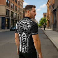 Philippines Batok Tribal Inspired Tattoo Black Zipper Polo Shirt