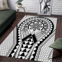 Philippines Batok Tribal Inspired Tattoo White Area Rug