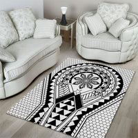 Philippines Batok Tribal Inspired Tattoo White Area Rug