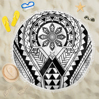 Philippines Batok Tribal Inspired Tattoo White Beach Blanket