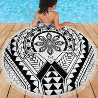 Philippines Batok Tribal Inspired Tattoo White Beach Blanket