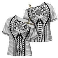 Philippines Batok Tribal Inspired Tattoo White Cross Shoulder Shirt