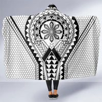Philippines Batok Tribal Inspired Tattoo White Hooded Blanket