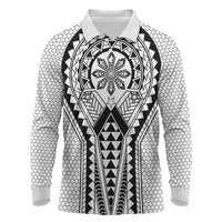 Philippines Batok Tribal Inspired Tattoo White Long Sleeve Polo Shirt