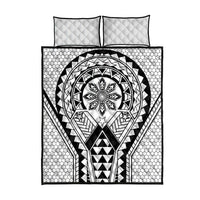 Philippines Batok Tribal Inspired Tattoo White Quilt Bed Set