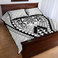 Philippines Batok Tribal Inspired Tattoo White Quilt Bed Set