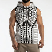 Philippines Batok Tribal Inspired Tattoo White Sleeveless Hoodie
