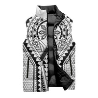 Philippines Batok Tribal Inspired Tattoo White Sleeveless Puffer Jacket