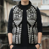 Philippines Batok Tribal Inspired Tattoo White Sleeveless Puffer Jacket