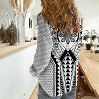 Philippines Batok Tribal Inspired Tattoo White Women Casual Shirt