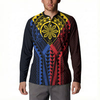 Philippines Batok Tribal Inspired Tattoo Button Sweatshirt