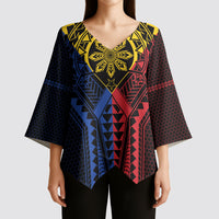 Philippines Batok Tribal Inspired Tattoo Kimono Sleeve Blouse