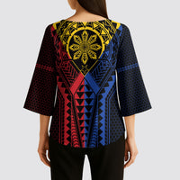 Philippines Batok Tribal Inspired Tattoo Kimono Sleeve Blouse