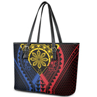 Philippines Batok Tribal Inspired Tattoo Leather Tote Bag