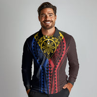 Philippines Batok Tribal Inspired Tattoo Long Sleeve Polo Shirt