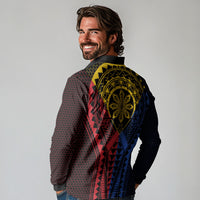 Philippines Batok Tribal Inspired Tattoo Long Sleeve Polo Shirt