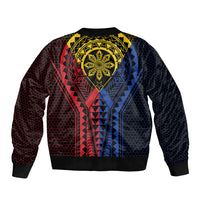 Philippines Batok Tribal Inspired Tattoo Sleeve Zip Bomber Jacket