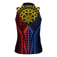 Philippines Batok Tribal Inspired Tattoo Women Sleeveless Polo Shirt