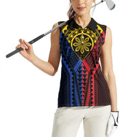 Philippines Batok Tribal Inspired Tattoo Women Sleeveless Polo Shirt