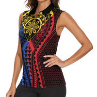 Philippines Batok Tribal Inspired Tattoo Women Sleeveless Polo Shirt