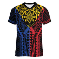 Philippines Batok Tribal Inspired Tattoo Women V-Neck T-Shirt