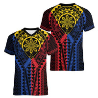 Philippines Batok Tribal Inspired Tattoo Women V-Neck T-Shirt