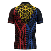 Philippines Batok Tribal Inspired Tattoo Zipper Polo Shirt