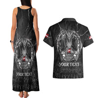 Personalized Denmark Viking Couples Matching Tank Maxi Dress and Hawaiian Shirt Odin's Raven Legacy - Wonder Print Shop