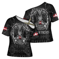 Personalized Denmark Viking Cross Shoulder Shirt Odin's Raven Legacy - Wonder Print Shop