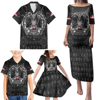 Personalized Denmark Viking Family Matching Puletasi and Hawaiian Shirt Odin's Raven Legacy - Wonder Print Shop