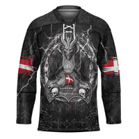 Personalized Denmark Viking Hockey Jersey Odin's Raven Legacy - Wonder Print Shop