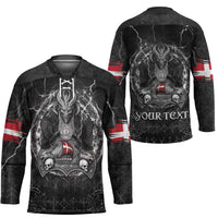 Personalized Denmark Viking Hockey Jersey Odin's Raven Legacy - Wonder Print Shop