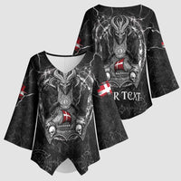 Personalized Denmark Viking Kimono Sleeve Blouse Odin's Raven Legacy - Wonder Print Shop
