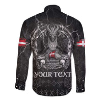 Personalized Denmark Viking Long Sleeve Button Shirt Odin's Raven Legacy - Wonder Print Shop